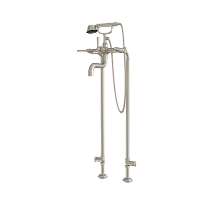 Santec - Hana Floor Mount Tub Filler With Hand Shower And Shut-Off Valves (Pair)