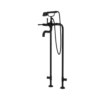 Santec - Hana Floor Mount Tub Filler With Hand Shower And Shut-Off Valves (Pair)