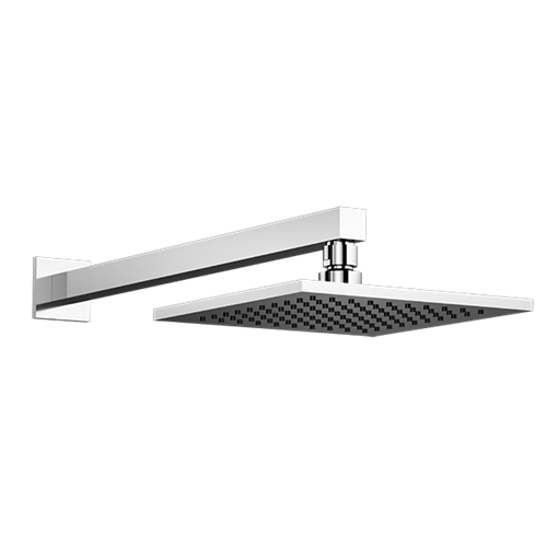 Santec - 8 Inch Square All Brass Rain Head With Arm And Flange