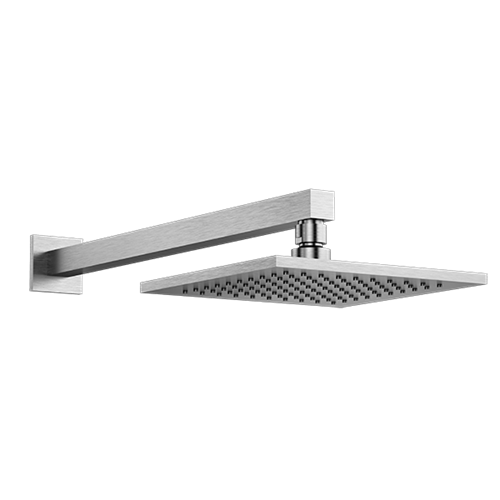 Santec - 8 Inch Square All Brass Rain Head With Arm And Flange