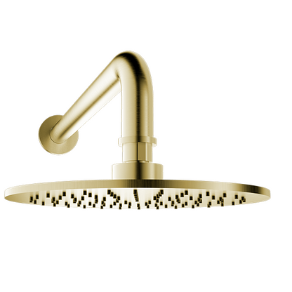 Santec - 8 Inch Round All Brass Rain Head With Arm And Flange