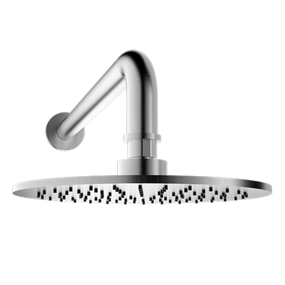 Santec - 8 Inch Round All Brass Rain Head With Arm And Flange