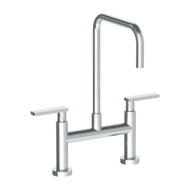 Watermark - Lily Deck Mounted Bridge Square Top Kitchen Faucet