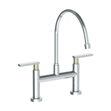 Watermark - Lily Deck Mounted Bridge Extended Gooseneck Kitchen Faucet