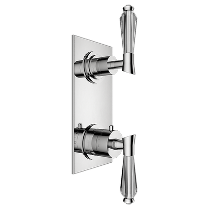 Santec - Edo Crystal Trim (Non-Shared Function) - 1/2 Inch Thermostatic Trim With Volume Control And 2-Way Diverter