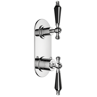 Santec - Klassica Crystal Trim (Shared Function) - 1/2 Inch Thermostatic Trim With Volume Control And 3-Way Diverter