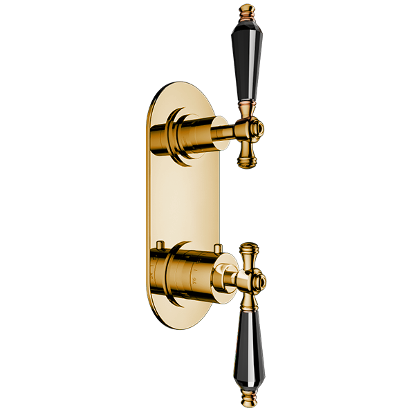 Santec - Klassica Crystal Trim (Non-Shared Function) - 1/2 Inch Thermostatic Trim With Volume Control And 3-Way Diverter