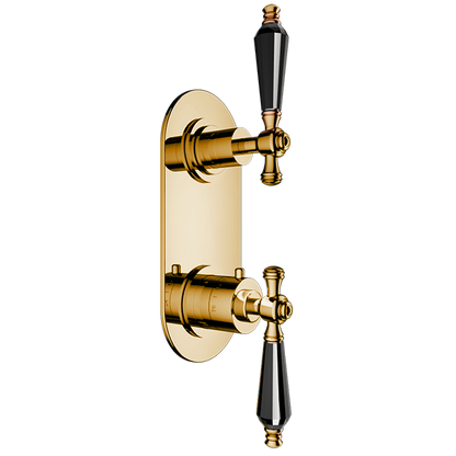 Santec - Klassica Crystal Trim (Shared Function) - 1/2 Inch Thermostatic Trim With Volume Control And 2-Way Diverter