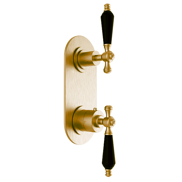 Santec - Klassica Crystal Trim (Non-Shared Function) - 1/2 Inch Thermostatic Trim With Volume Control And 2-Way Diverter
