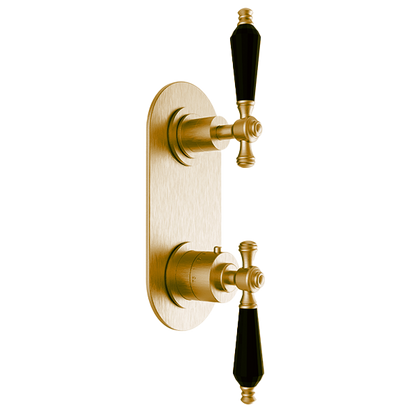 Santec - Klassica Crystal Trim (Non-Shared Function) - 1/2 Inch Thermostatic Trim With Volume Control And 2-Way Diverter