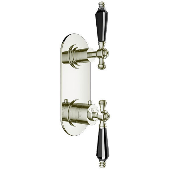 Santec - Klassica Crystal Trim (Shared Function) - 1/2 Inch Thermostatic Trim With Volume Control And 3-Way Diverter