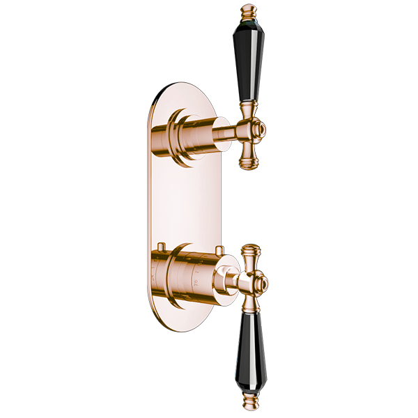 Santec - Klassica Crystal Trim - 1/2 Inch Thermostatic Trim With One Way Volume Control