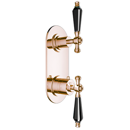 Santec - Klassica Crystal Trim (Non-Shared Function) - 1/2 Inch Thermostatic Trim With Volume Control And 3-Way Diverter