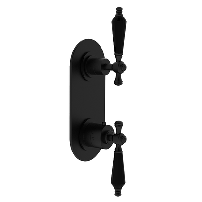 Santec - Klassica Crystal Trim (Shared Function) - 1/2 Inch Thermostatic Trim With Volume Control And 2-Way Diverter