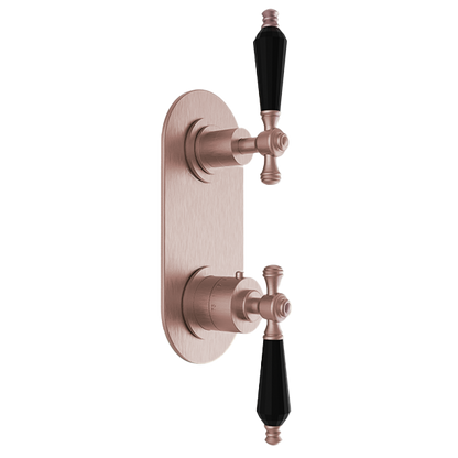 Santec - Klassica Crystal Trim (Shared Function) - 1/2 Inch Thermostatic Trim With Volume Control And 3-Way Diverter