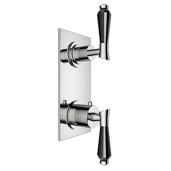 Santec - Edo Crystal Trim - 1/2 Inch Thermostatic Trim With One Way Volume Control