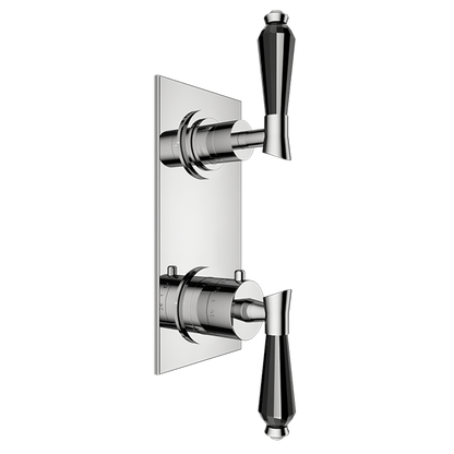 Santec - Edo Crystal Trim (Non-Shared Function) - 1/2 Inch Thermostatic Trim With Volume Control And 2-Way Diverter