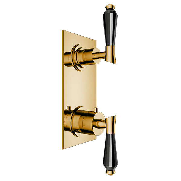 Santec - Edo Crystal Trim (Shared Function) - 1/2 Inch Thermostatic Trim With Volume Control And 3-Way Diverter