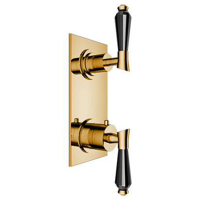 Santec - Edo Crystal Trim (Non-Shared Function) - 1/2 Inch Thermostatic Trim With Volume Control And 2-Way Diverter