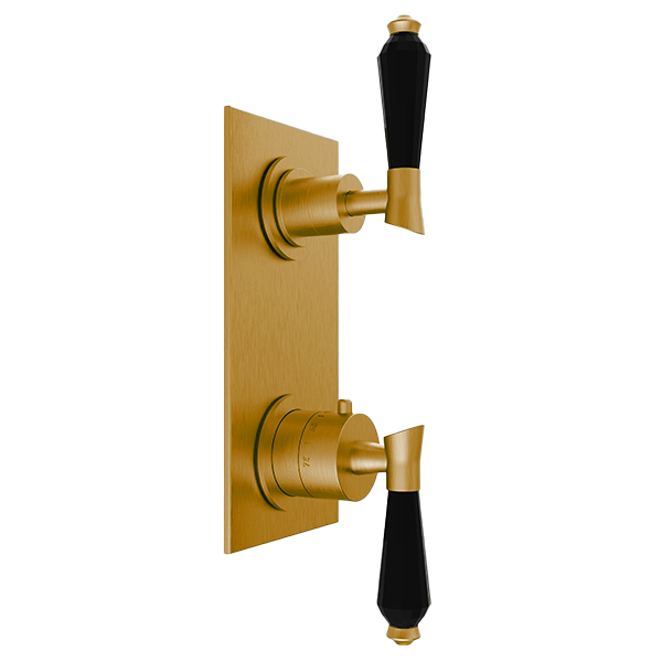Santec - Edo Crystal Trim (Non-Shared Function) - 1/2 Inch Thermostatic Trim With Volume Control And 2-Way Diverter