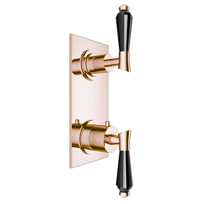 Santec - Edo Crystal Trim (Shared Function) - 1/2 Inch Thermostatic Trim With Volume Control And 2-Way Diverter