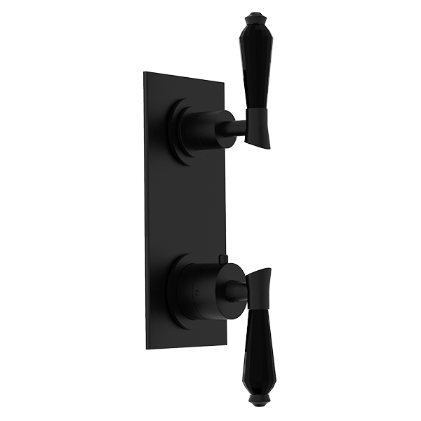 Santec - Edo Crystal Trim (Shared Function) - 1/2 Inch Thermostatic Trim With Volume Control And 2-Way Diverter