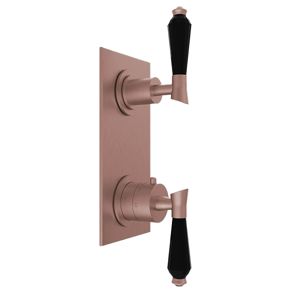 Santec - Edo Crystal Trim (Non-Shared Function) - 1/2 Inch Thermostatic Trim With Volume Control And 2-Way Diverter