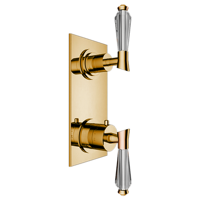 Santec - Edo Crystal Trim (Shared Function) - 1/2 Inch Thermostatic Trim With Volume Control And 2-Way Diverter