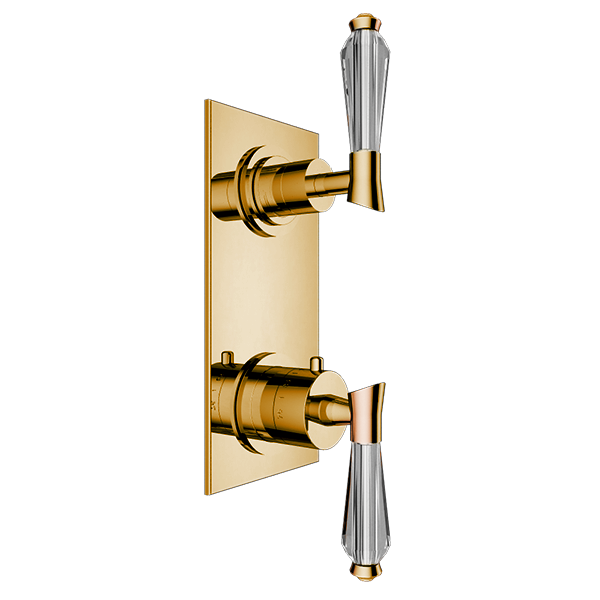 Santec - Edo Crystal Trim (Shared Function) - 1/2 Inch Thermostatic Trim With Volume Control And 3-Way Diverter