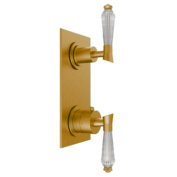 Santec - Edo Crystal Trim (Non-Shared Function) - 1/2 Inch Thermostatic Trim With Volume Control And 3-Way Diverter
