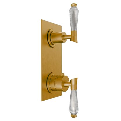Santec - Edo Crystal Trim (Non-Shared Function) - 1/2 Inch Thermostatic Trim With Volume Control And 3-Way Diverter