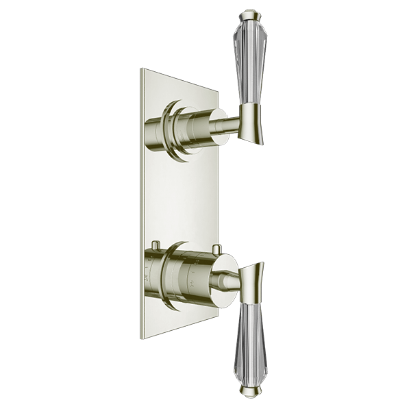 Santec - Edo Crystal Trim (Non-Shared Function) - 1/2 Inch Thermostatic Trim With Volume Control And 2-Way Diverter
