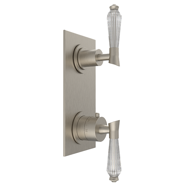 Santec - Edo Crystal Trim (Shared Function) - 1/2 Inch Thermostatic Trim With Volume Control And 2-Way Diverter