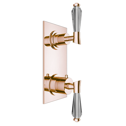 Santec - Edo Crystal Trim (Non-Shared Function) - 1/2 Inch Thermostatic Trim With Volume Control And 2-Way Diverter