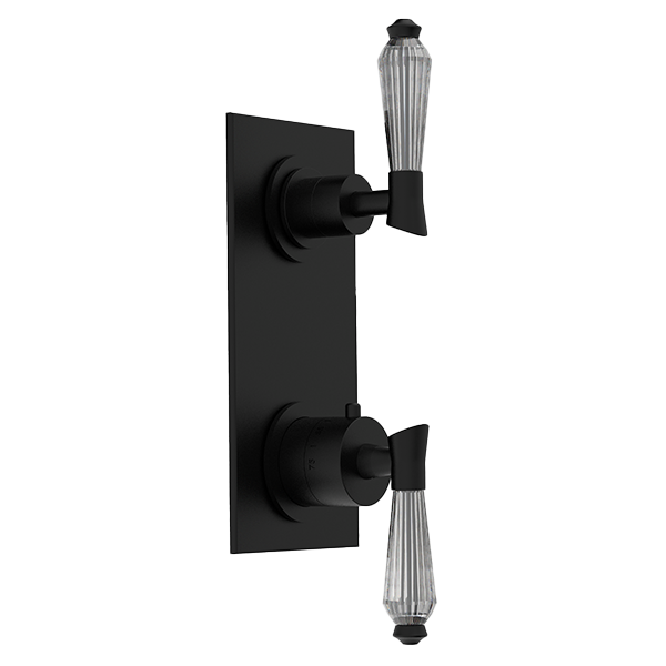 Santec - Edo Crystal Trim (Non-Shared Function) - 1/2 Inch Thermostatic Trim With Volume Control And 3-Way Diverter