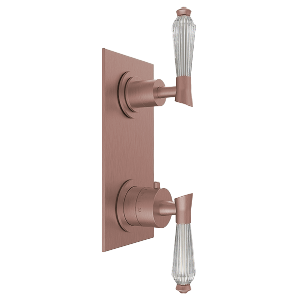 Santec - Edo Crystal Trim (Non-Shared Function) - 1/2 Inch Thermostatic Trim With Volume Control And 3-Way Diverter