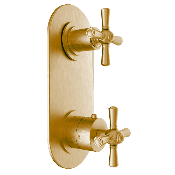 Santec - Hana Trim (Non-Shared Function) - 1/2 Inch Thermostatic Trim With Volume Control And 2-Way Diverter
