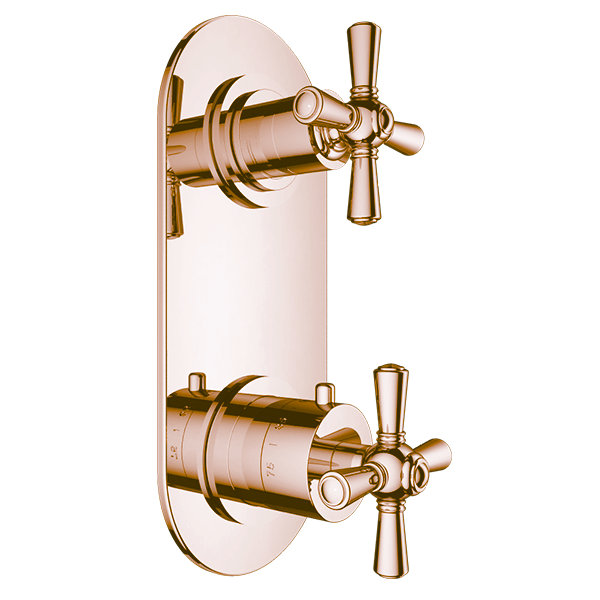 Santec - Hana Trim (Non-Shared Function) - 1/2 Inch Thermostatic Trim With Volume Control And 3-Way Diverter