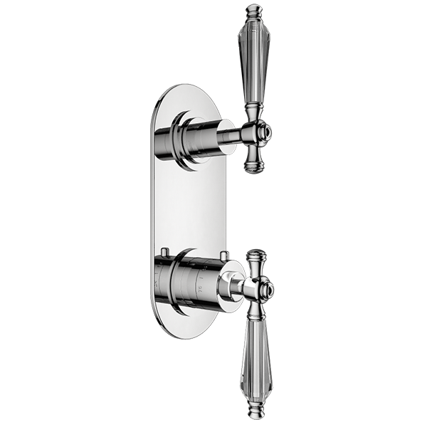 Santec - Klassica Crystal Trim - 1/2 Inch Thermostatic Trim With One Way Volume Control