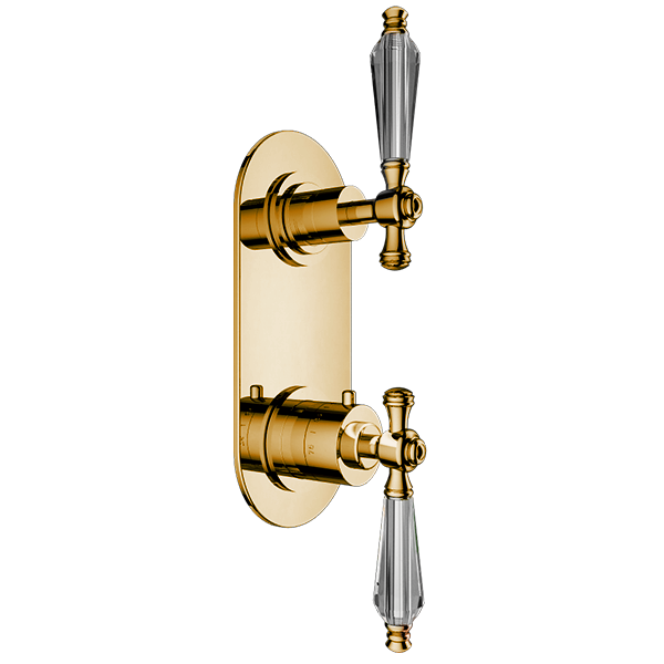 Santec - Klassica Crystal Trim (Non-Shared Function) - 1/2 Inch Thermostatic Trim With Volume Control And 2-Way Diverter