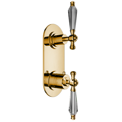 Santec - Klassica Crystal Trim (Shared Function) - 1/2 Inch Thermostatic Trim With Volume Control And 2-Way Diverter