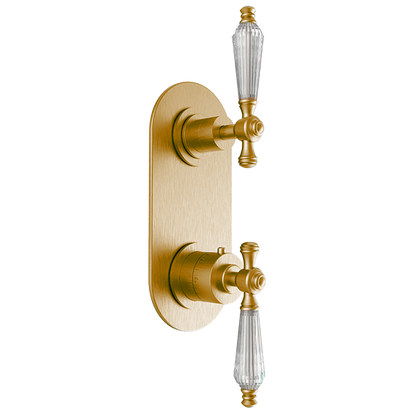 Santec - Klassica Crystal Trim (Non-Shared Function) - 1/2 Inch Thermostatic Trim With Volume Control And 3-Way Diverter
