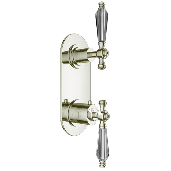 Santec - Klassica Crystal Trim (Shared Function) - 1/2 Inch Thermostatic Trim With Volume Control And 2-Way Diverter