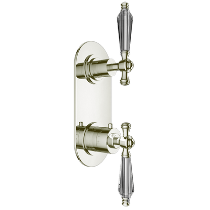 Santec - Klassica Crystal Trim (Shared Function) - 1/2 Inch Thermostatic Trim With Volume Control And 2-Way Diverter