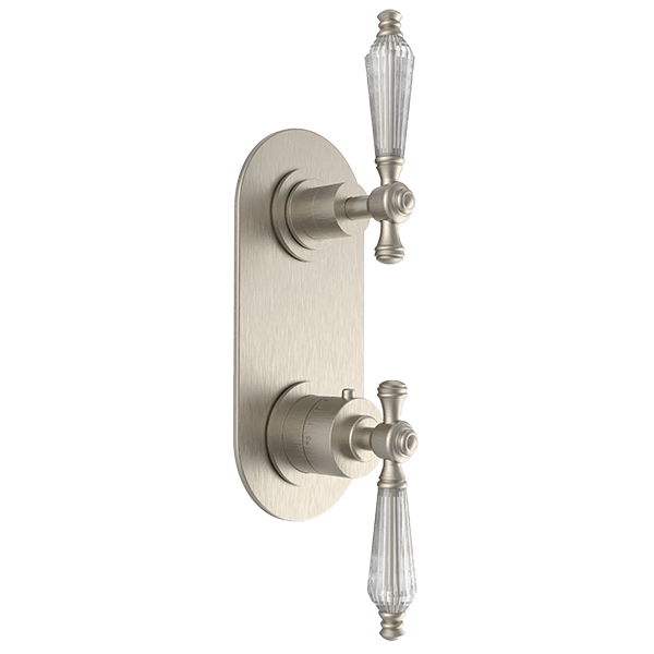 Santec - Klassica Crystal Trim (Shared Function) - 1/2 Inch Thermostatic Trim With Volume Control And 2-Way Diverter