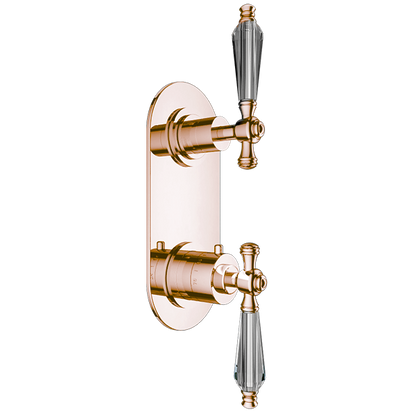 Santec - Klassica Crystal Trim (Non-Shared Function) - 1/2 Inch Thermostatic Trim With Volume Control And 2-Way Diverter