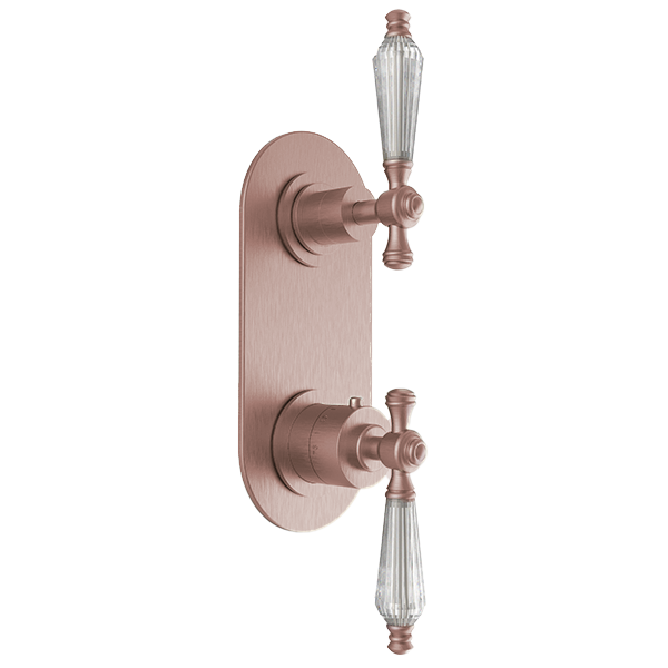 Santec - Klassica Crystal Trim (Non-Shared Function) - 1/2 Inch Thermostatic Trim With Volume Control And 2-Way Diverter