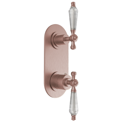 Santec - Klassica Crystal Trim (Shared Function) - 1/2 Inch Thermostatic Trim With Volume Control And 2-Way Diverter