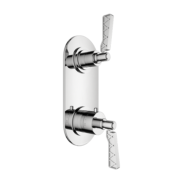 Santec - Lattice Trim (Non-Shared Function) - 1/2 Inch Thermostatic Trim With Volume Control And 2-Way Diverter