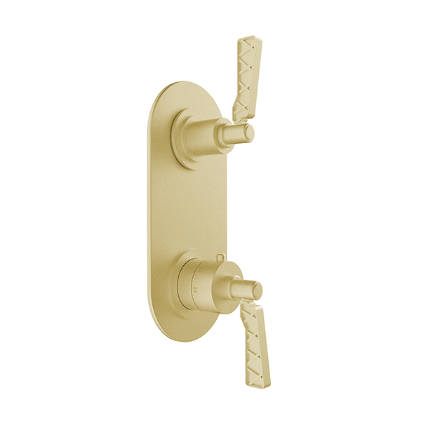 Santec - Lattice Trim (Non-Shared Function) - 1/2 Inch Thermostatic Trim With Volume Control And 2-Way Diverter
